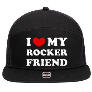 I Love My Rocker Friend I Heart My Rocker Friend 7 Panel Mesh Trucker Snapback Hat