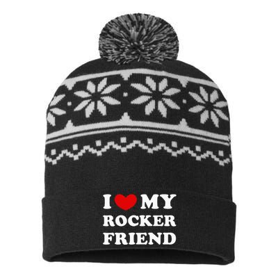 I Love My Rocker Friend I Heart My Rocker Friend USA-Made Snowflake Beanie