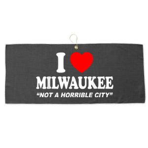 I Love Milwaukee Not A Horrible City I Heart Milwaukee Large Microfiber Waffle Golf Towel