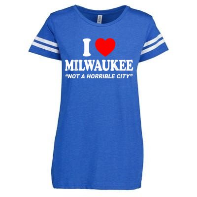 I Love Milwaukee Not A Horrible City I Heart Milwaukee Enza Ladies Jersey Football T-Shirt