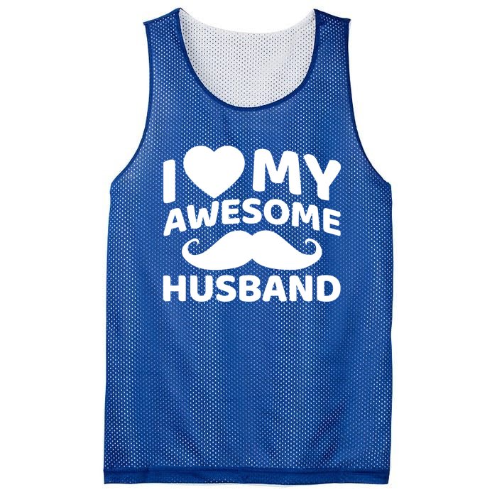 I Love My Awesome Husband Matching Outfits Valentines Day Cute Gift Mesh Reversible Basketball Jersey Tank