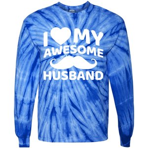 I Love My Awesome Husband Matching Outfits Valentines Day Cute Gift Tie-Dye Long Sleeve Shirt