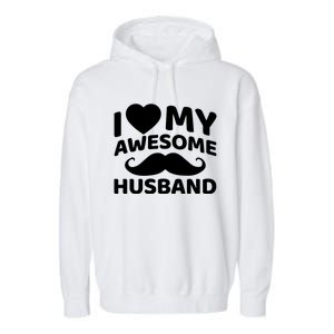 I Love My Awesome Husband Matching Outfits Valentines Day Cute Gift Garment-Dyed Fleece Hoodie