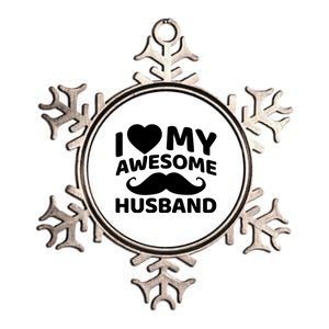 I Love My Awesome Husband Matching Outfits Valentines Day Cute Gift Metallic Star Ornament