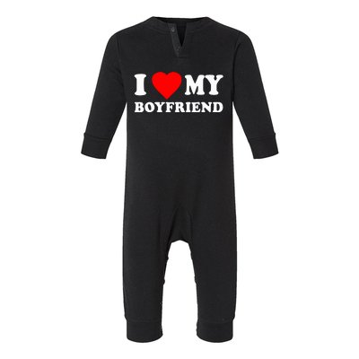 I Love My Boy Friend Funny Infant Fleece One Piece