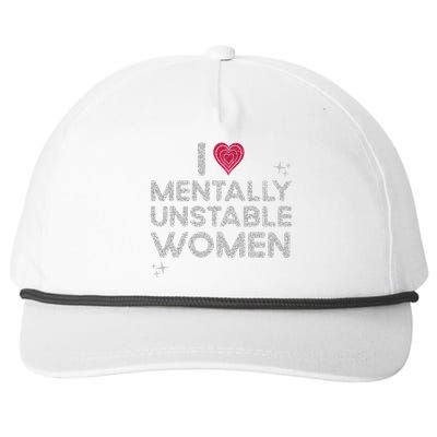 I Love Mentally Unstable Women Retro Funny Meme Snapback Five-Panel Rope Hat