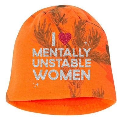 I Love Mentally Unstable Women Retro Funny Meme Kati - Camo Knit Beanie