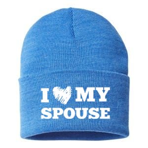 I Love My Spouse Favorite Family Member Valentines Cute Gift Sustainable Knit Beanie