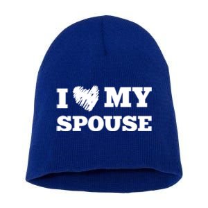 I Love My Spouse Favorite Family Member Valentines Cute Gift Short Acrylic Beanie