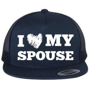 I Love My Spouse Favorite Family Member Valentines Cute Gift Flat Bill Trucker Hat