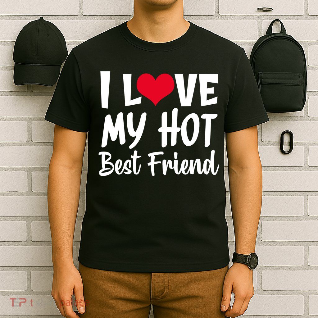 I Love My Hot Best Friend Design, I Heart My Best Friend BFF TShirt T-Shirt