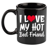 I Love My Hot Best Friend Design, I Heart My Best Friend BFF TShirt 11oz C Handle Ceramic Mug