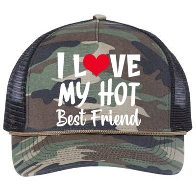 I Love My Hot Best Friend Design, I Heart My Best Friend BFF TShirt Retro Rope Trucker Hat Cap