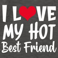 I Love My Hot Best Friend Design, I Heart My Best Friend BFF TShirt Vector Backpack