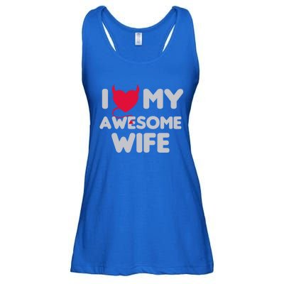 I Love My Awesome Wife Couple Matching And Valentines Day Gift Ladies Essential Flowy Tank