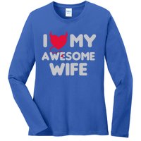 I Love My Awesome Wife Couple Matching And Valentines Day Gift Ladies Long Sleeve Shirt