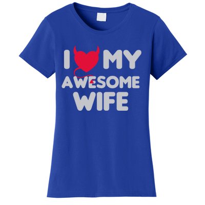 I Love My Awesome Wife Couple Matching And Valentines Day Gift Women's T-Shirt