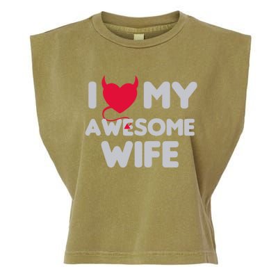 I Love My Awesome Wife Couple Matching And Valentines Day Gift Garment-Dyed Women's Muscle Tee