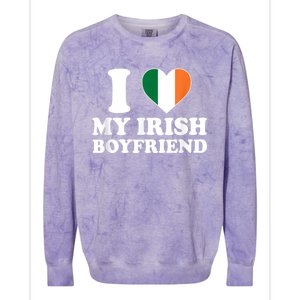 I Love My Irish Boyfriend I Heart My Irish Boyfriend Funny St Patricks Day Colorblast Crewneck Sweatshirt