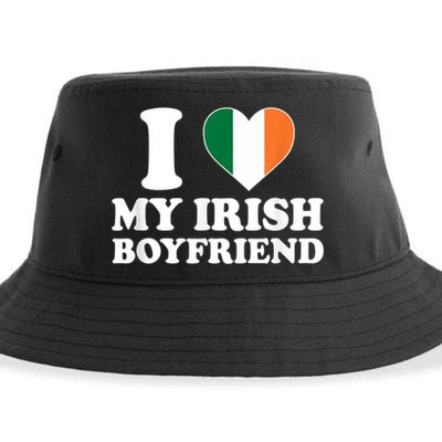 I Love My Irish Boyfriend I Heart My Irish Boyfriend Funny St Patricks Day Sustainable Bucket Hat