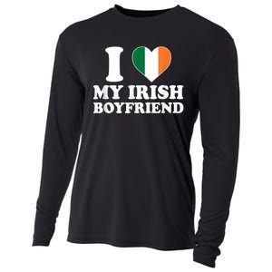 I Love My Irish Boyfriend I Heart My Irish Boyfriend Funny St Patricks Day Cooling Performance Long Sleeve Crew