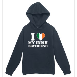 I Love My Irish Boyfriend I Heart My Irish Boyfriend Funny St Patricks Day Urban Pullover Hoodie