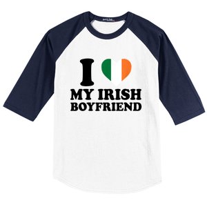 I Love My Irish Boyfriend I Heart My Irish Boyfriend Funny St Patricks Day Baseball Sleeve Shirt