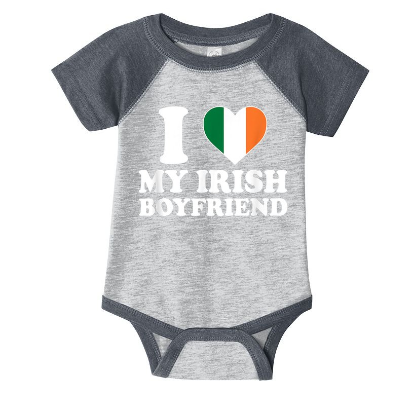 I Love My Irish Boyfriend I Heart My Irish Boyfriend Funny St Patricks Day Infant Baby Jersey Bodysuit