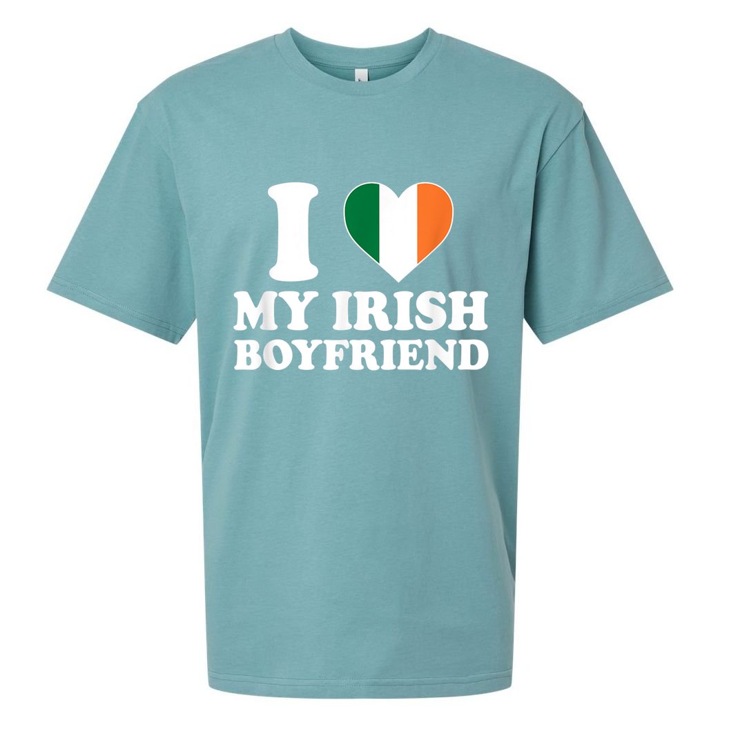 I Love My Irish Boyfriend I Heart My Irish Boyfriend Funny St Patricks Day Sueded Cloud Jersey T-Shirt