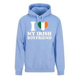 I Love My Irish Boyfriend I Heart My Irish Boyfriend Funny St Patricks Day Unisex Surf Hoodie