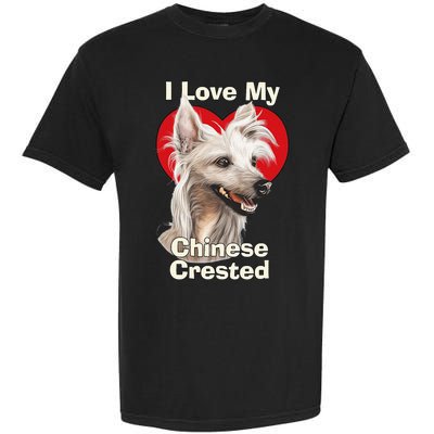 I Love My Chinese Crested Puppy Dog Garment-Dyed Heavyweight T-Shirt