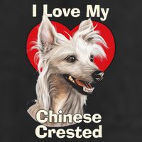 I Love My Chinese Crested Puppy Dog 7 Panel Mesh Trucker Snapback Hat