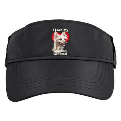 I Love My Chinese Crested Puppy Dog Adult Drive Performance Visor