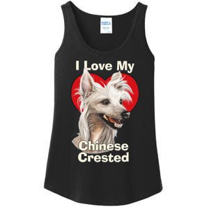 I Love My Chinese Crested Puppy Dog Ladies Essential Tank