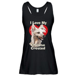 I Love My Chinese Crested Puppy Dog Ladies Essential Flowy Tank