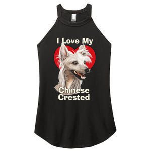 I Love My Chinese Crested Puppy Dog Women's Perfect Tri Rocker Tank