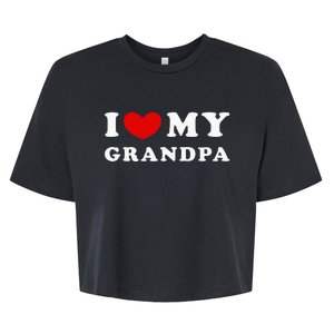 I Love My Grandpa I Heart My Grandpa Bella+Canvas Jersey Crop Tee