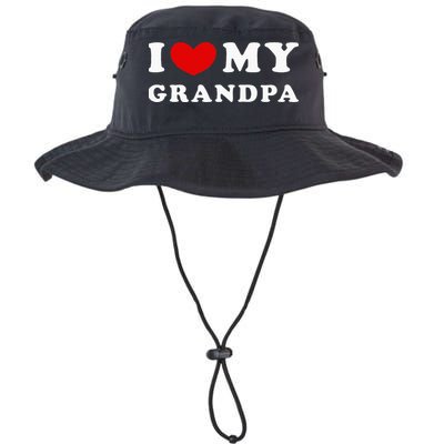 I Love My Grandpa I Heart My Grandpa Bucket Hat