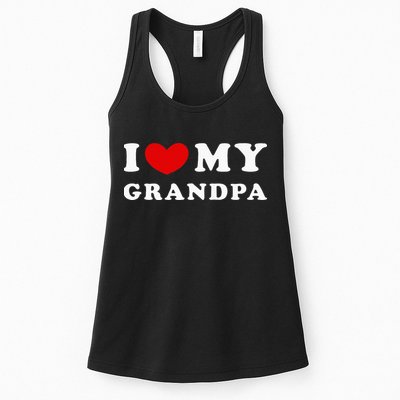 I Love My Grandpa I Heart My Grandpa Womens Tank Top