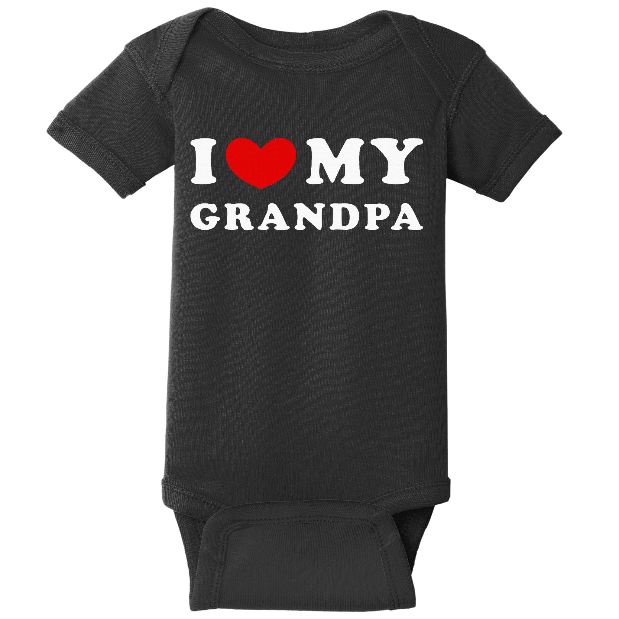 I Love My Grandpa I Heart My Grandpa Baby Bodysuit
