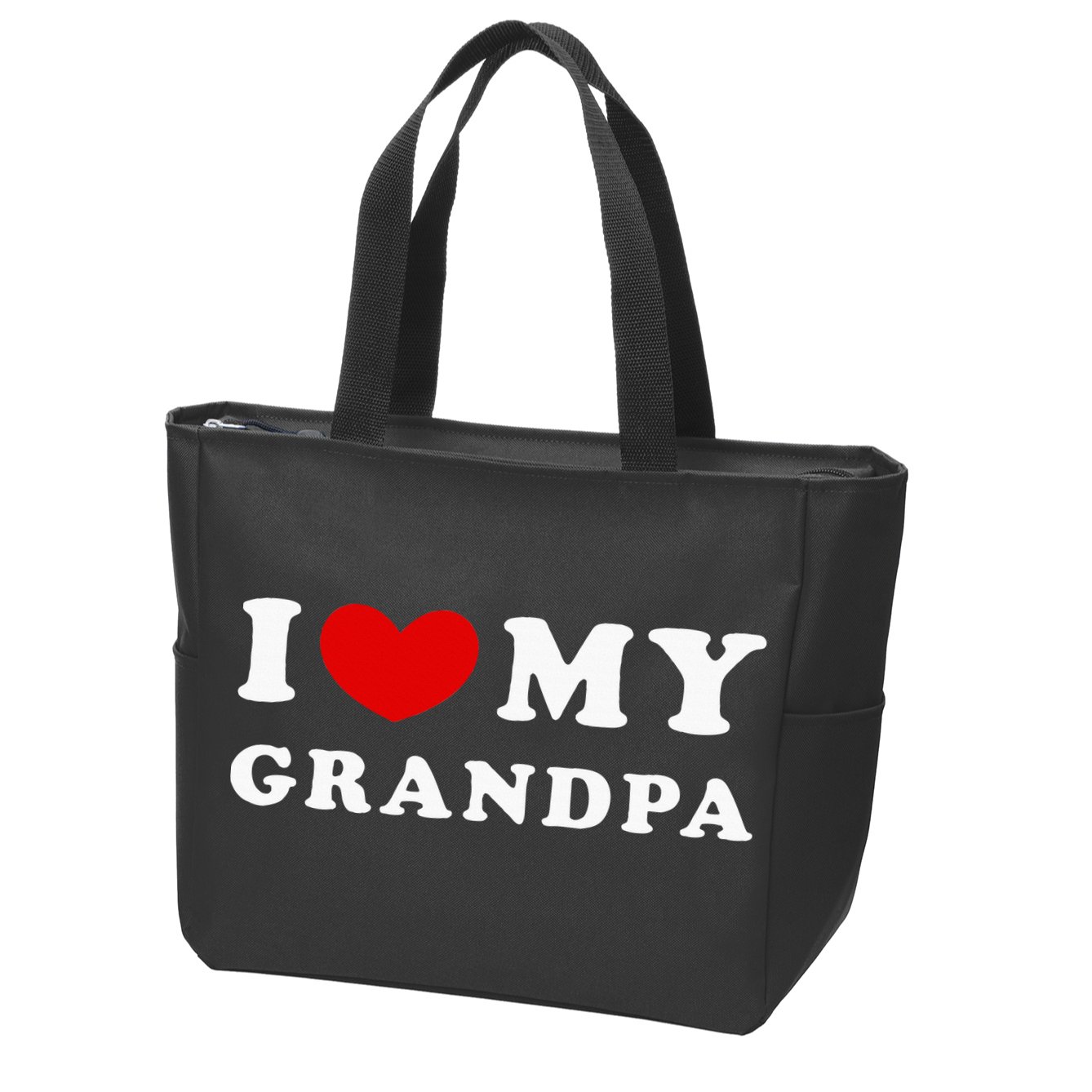 I Love My Grandpa I Heart My Grandpa Zip Tote Bag