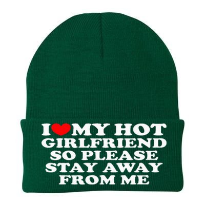 I Love My Girlfriend I Love My Hot Girlfriend So Stay Away Knit Cap Winter Beanie