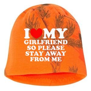 I Love My Girlfriend So Please Stay Away From Me Kati - Camo Knit Beanie