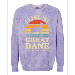 I Like My Great Dane And Maybe Like 3 People Dog Lover Retro Colorblast Crewneck Sweatshirt