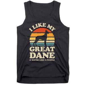 I Like My Great Dane And Maybe Like 3 People Dog Lover Retro Tank Top