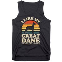 I Like My Great Dane And Maybe Like 3 People Dog Lover Retro Tank Top