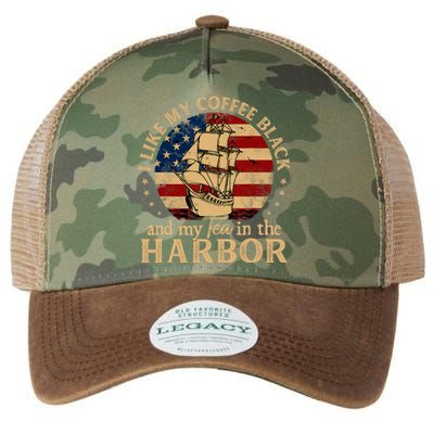 I Like My Coffee Black And My Tea In The Harbor Us History Legacy Tie Dye Trucker Hat