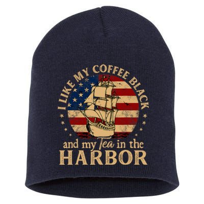 I Like My Coffee Black And My Tea In The Harbor Us History Short Acrylic Beanie