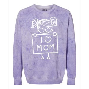 I Love Mom Daughter Gift Colorblast Crewneck Sweatshirt