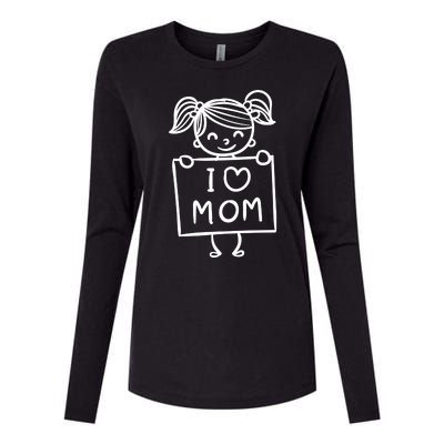 I Love Mom Daughter Gift Womens Cotton Relaxed Long Sleeve T-Shirt